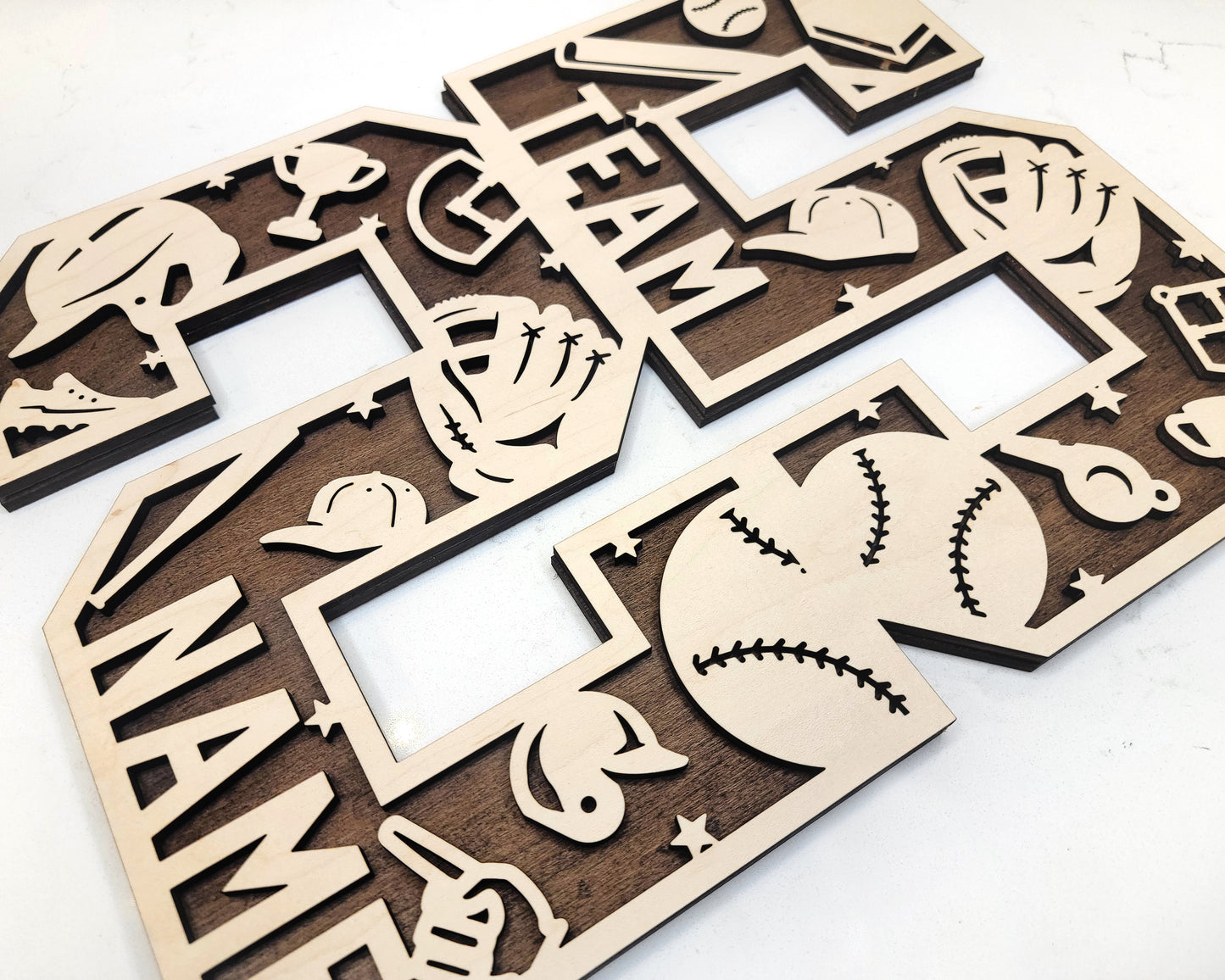 Custom Handmade Baseball Themed Numbers and Letters Display – Personalized