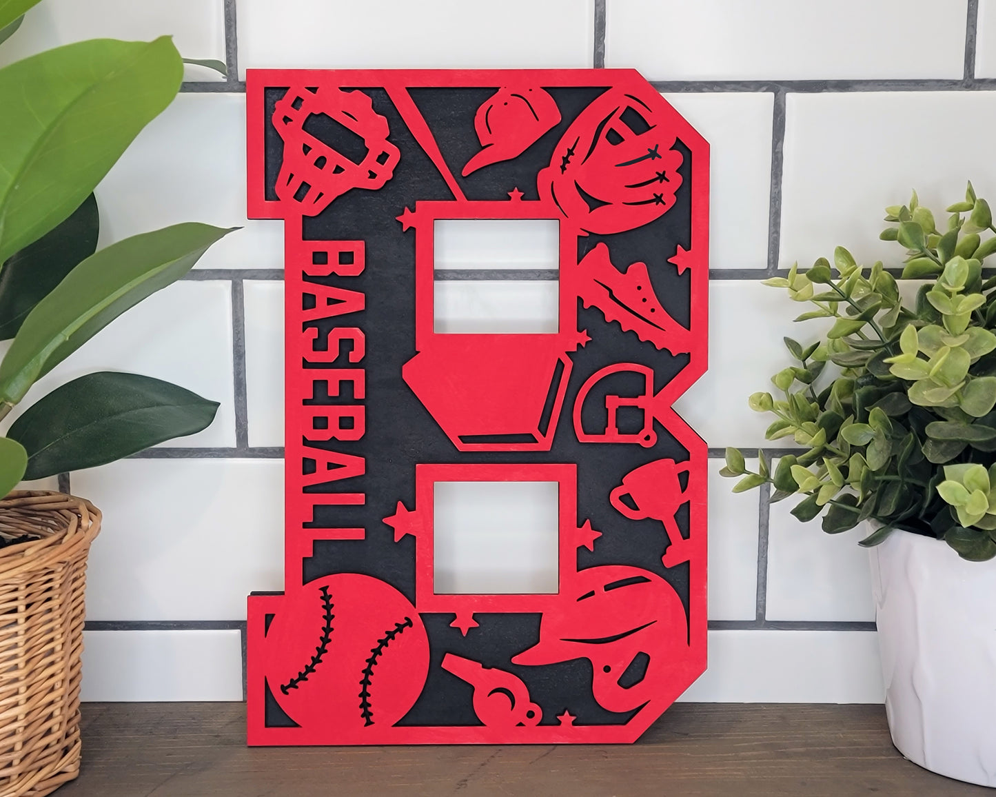 Custom Handmade Baseball Themed Numbers and Letters Display – Personalized