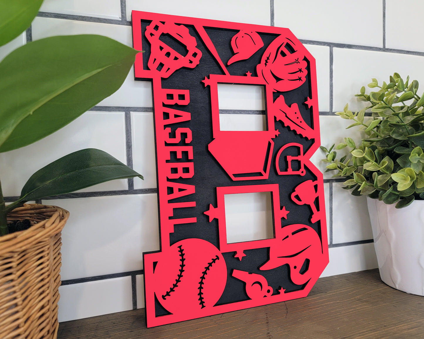 Custom Handmade Baseball Themed Numbers and Letters Display – Personalized