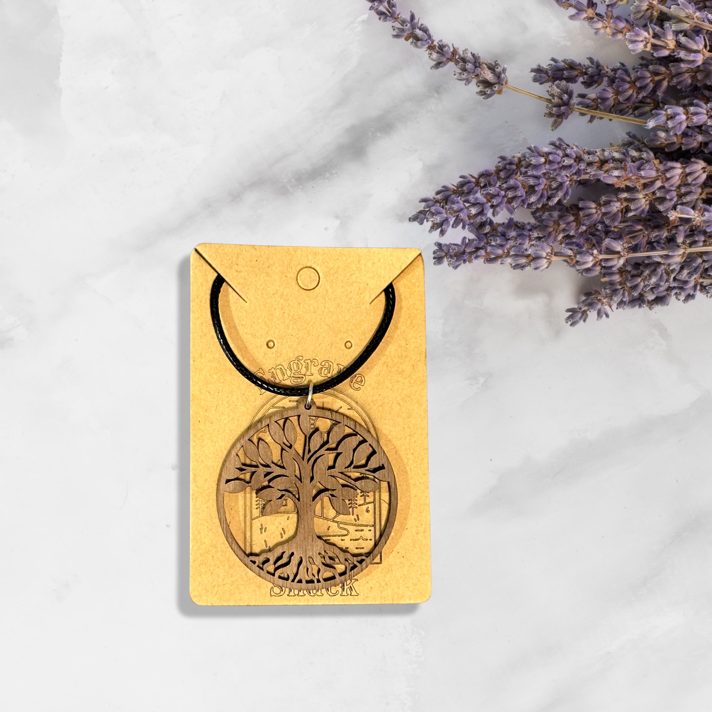 Tree of Life Wood Necklace - Wooden Pendant