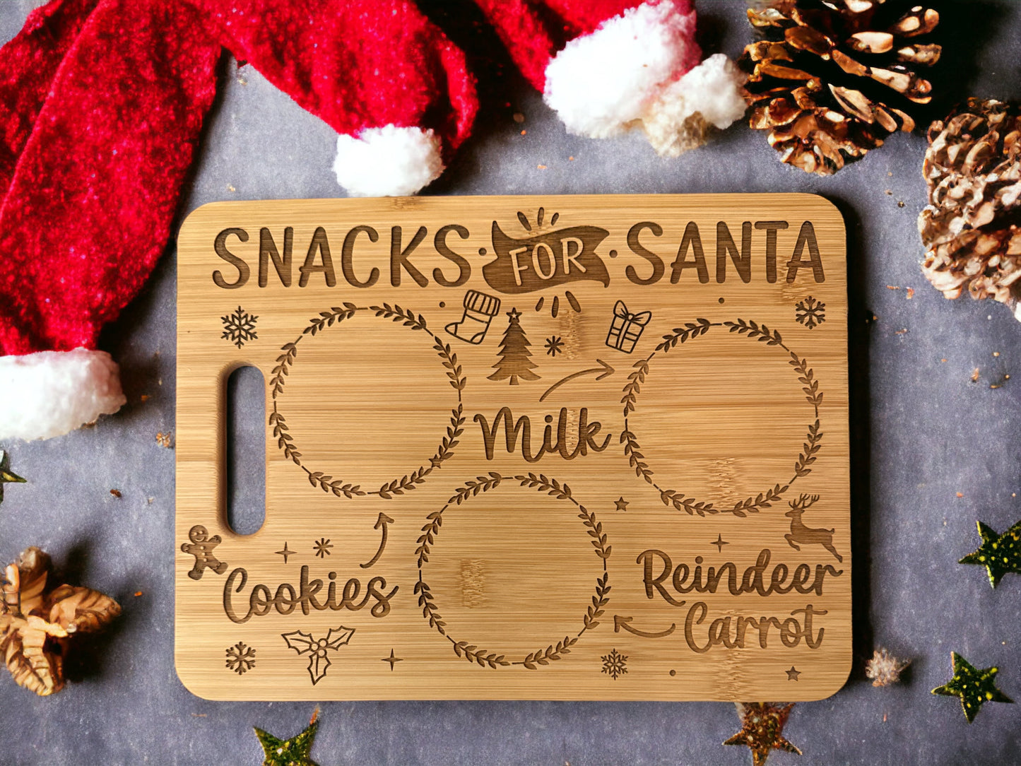 Laser Engraved Customizable Santa Christmas Tray