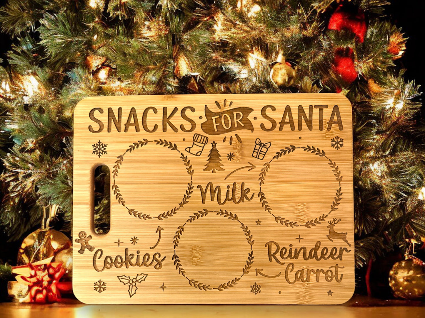 Laser Engraved Customizable Santa Christmas Tray