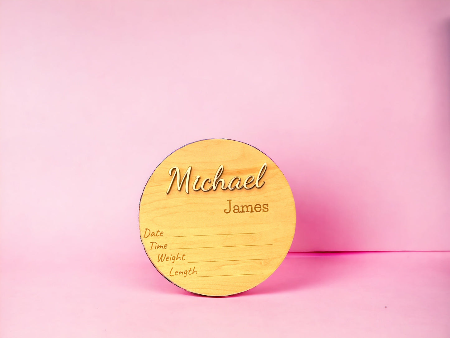 Handcrafted Baby Birth Milestone Discs