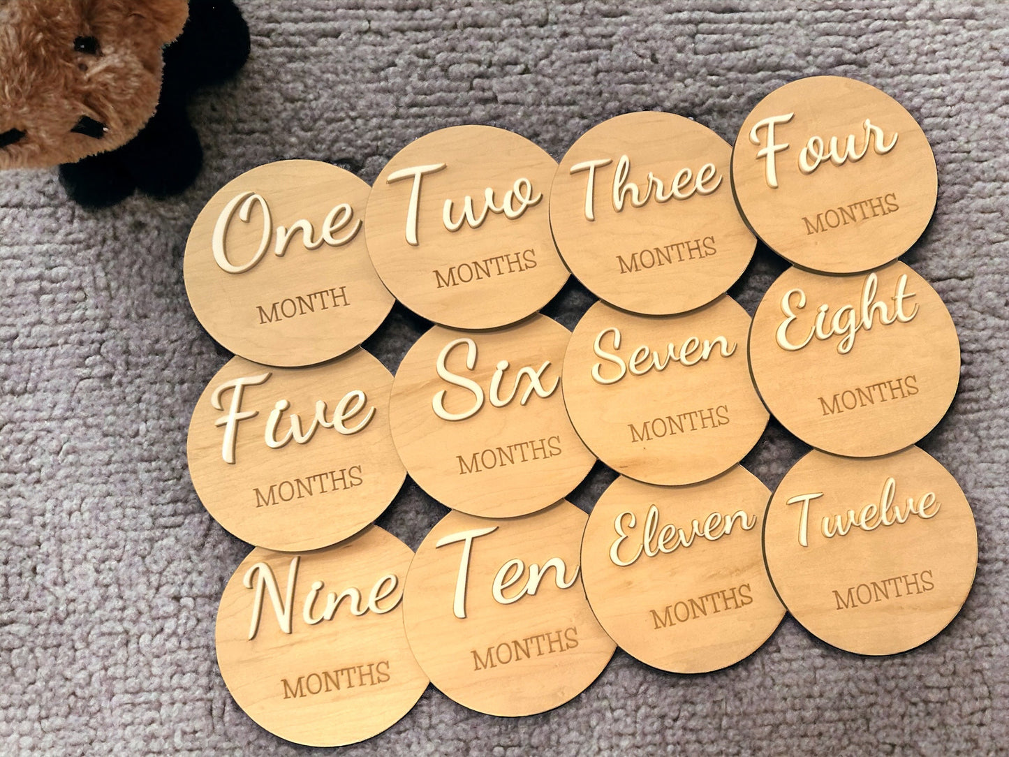 Handcrafted Baby Birth Milestone Discs